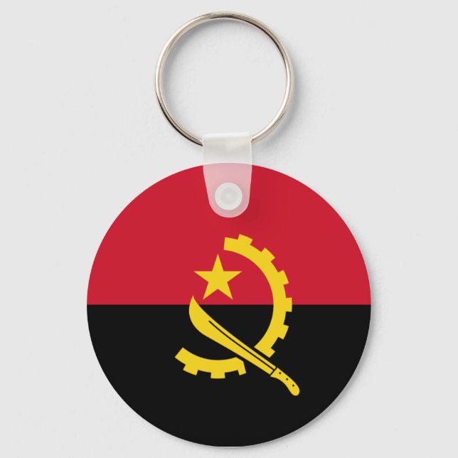 Angola Flagga Keychain Nyckelring (Framsida)