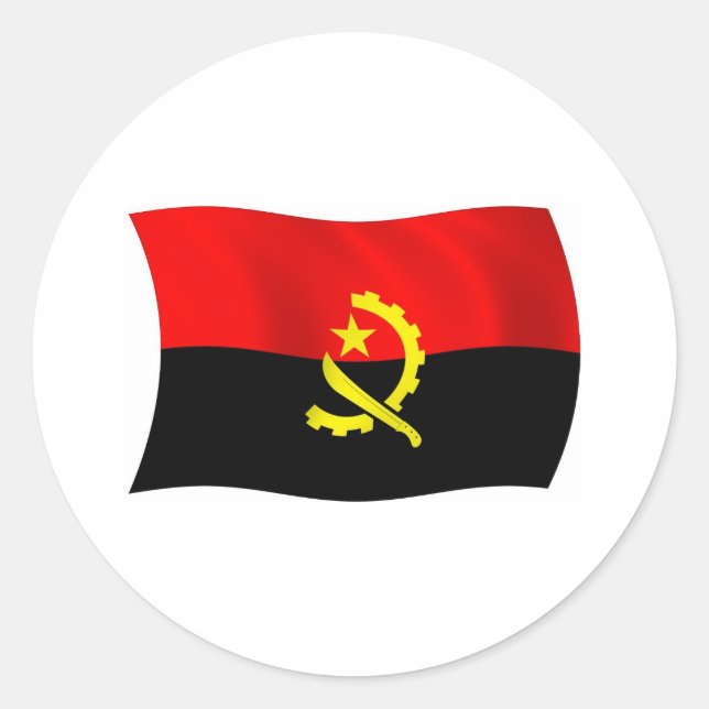 Angola Flagga Klistermärke (Framsida)