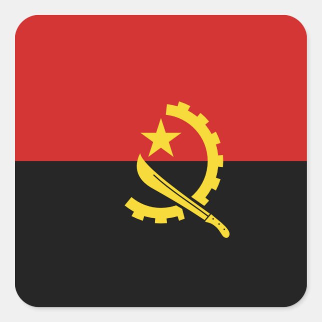 Angola Flagga Klistermärke (Framsida)