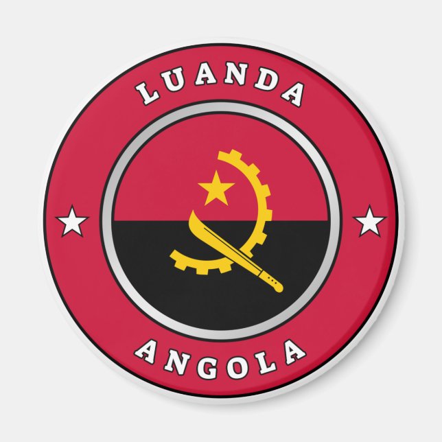 Angola Flagga Magnet (Framsidan)