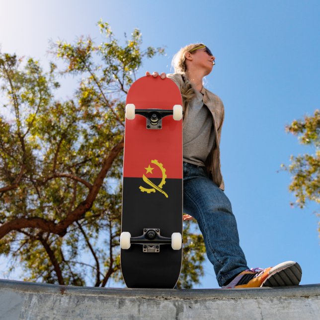 Angola flagga mini skateboard bräda 18,5 cm (Utomhus 1)