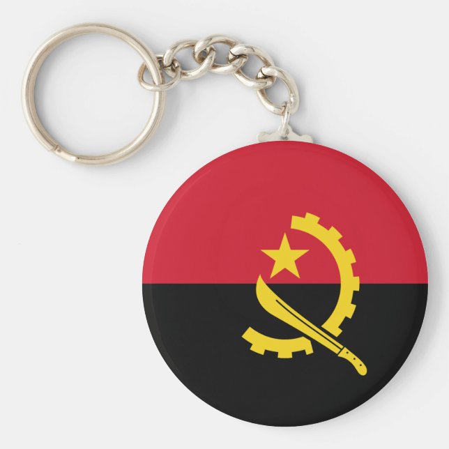 Angola Flagga Nyckelring (Framsidan)