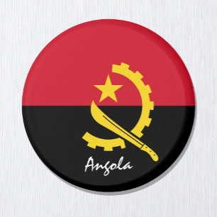 Angola flagga och Afrika - resor/sportfantaster Magnet