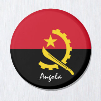 Angola flagga och Afrika - resor/sportfantaster Magnet