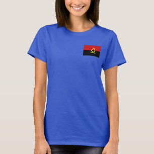 Angola Flagga och Karta dk T-Shirt