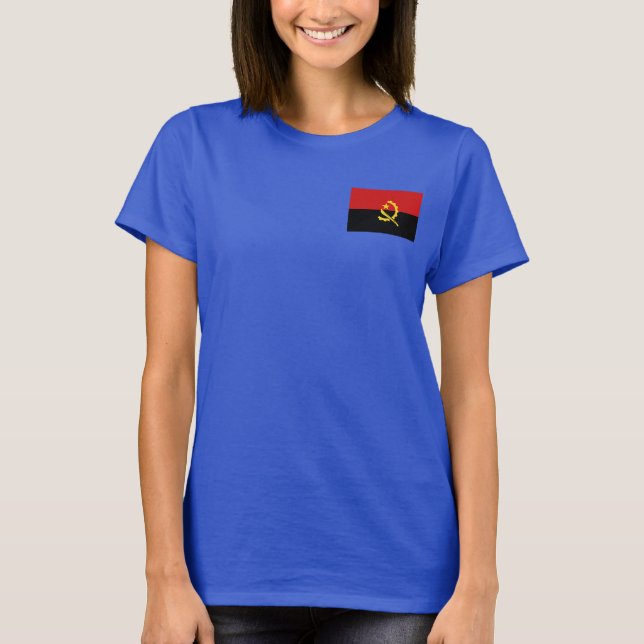 Angola Flagga och Karta dk T-Shirt (Framsida)