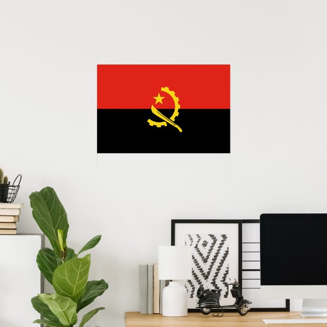 Angola flagga poster (Hemmakontoret)