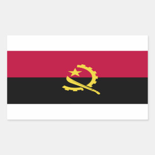 Angola Flagga Rektangulärt Klistermärke