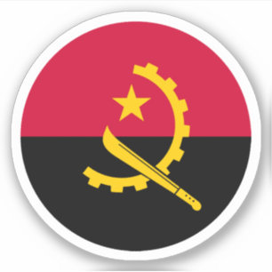 Angola Flagga Round Sticker Klistermärken