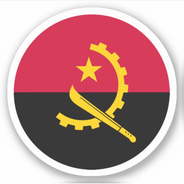 Angola Flagga Round Sticker Klistermärken (Framsida)