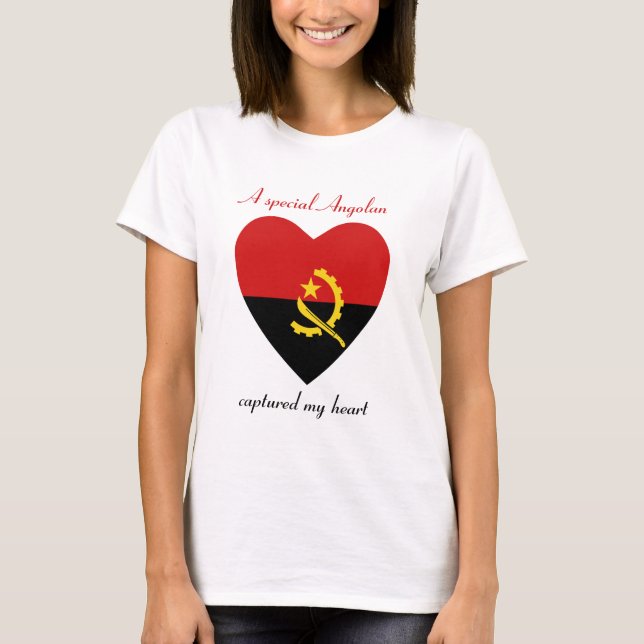 Angola Flagga Söt T-Shirt (Framsida)