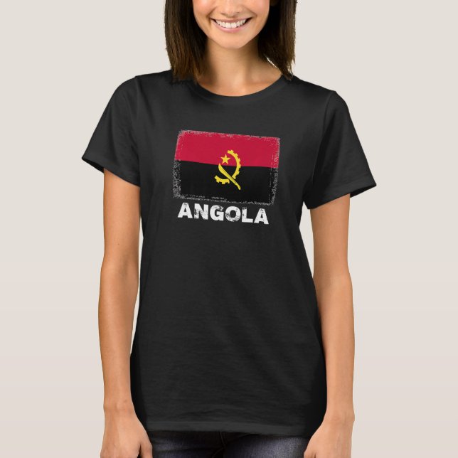 Angola Flagga Support Angolas People Women Manar T Shirt (Framsida)