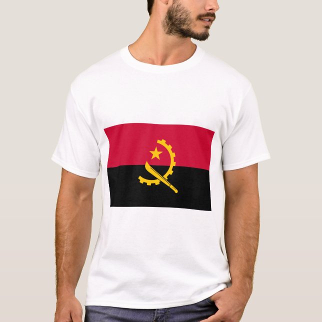 Angola Flagga T Shirt (Framsida)