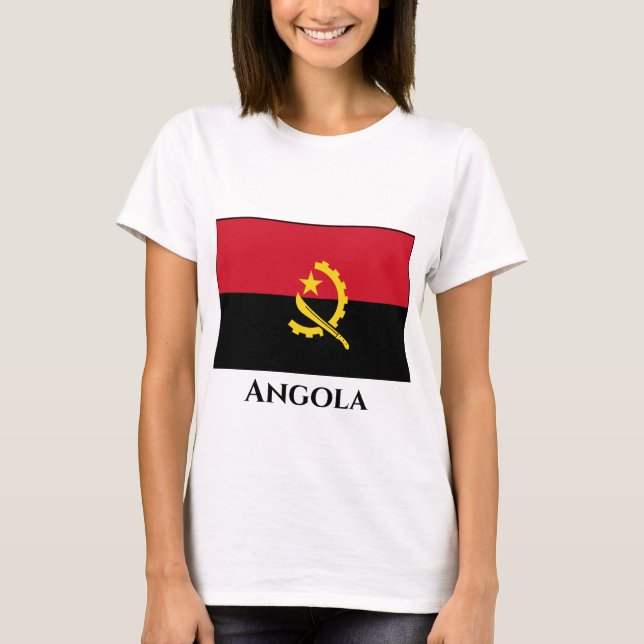 Angola Flagga T Shirt (Framsida)