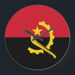 Angola Flagga Wall Clock Stor Klocka<br><div class="desc">Anpassade World Flagga Products ( i världen) - Lägg gärna till texten.</div>