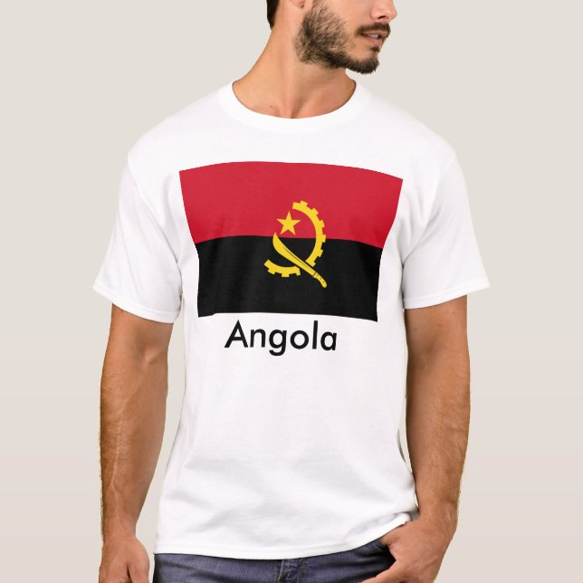 Angola flaggaT-tröja Tee Shirt (Framsida)