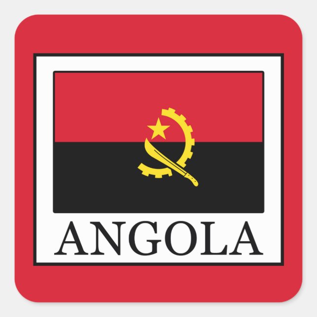 Angola Fyrkantigt Klistermärke (Framsida)