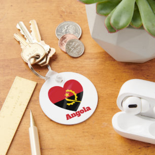 Angola Heart Flagga Nyckelring