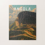 Angola Illustration Travel Art Vintage Pussel<br><div class="desc">Angolas reflektorfärgsdesign. Angola,  en gömt gem i södra Afrikan,  erbjuder andningslandskap,  från Luandas pulserande huvudstad till oförstörda stränder och bedövande parker.</div>