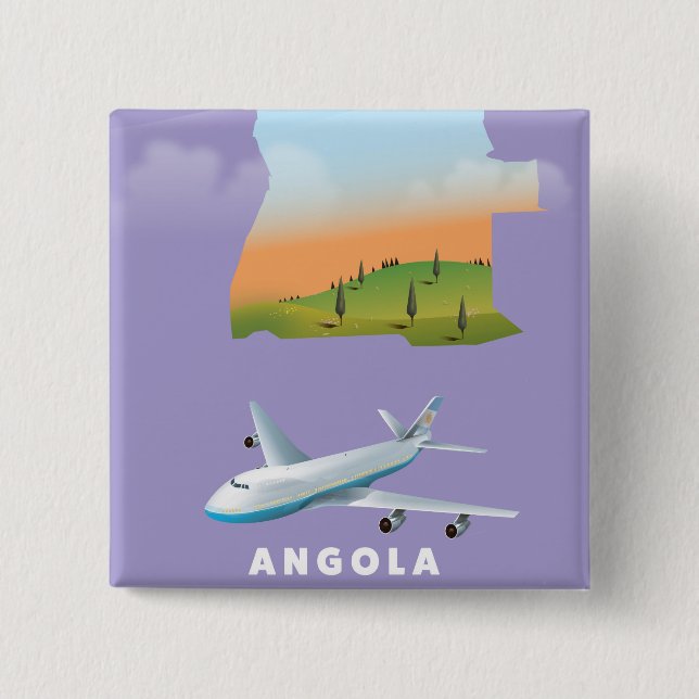 Angola illustrerad kartaffisch knapp (Framsida)
