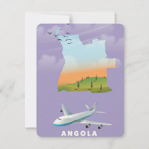 Angola illustrerade karta poster
