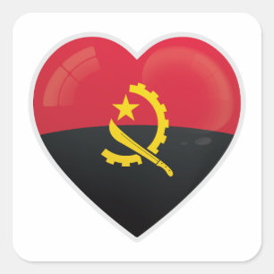 Angola Kärlek Icon Fyrkantigt Klistermärke