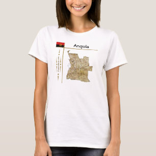 Angola-karta + flagga + titel T-shirt