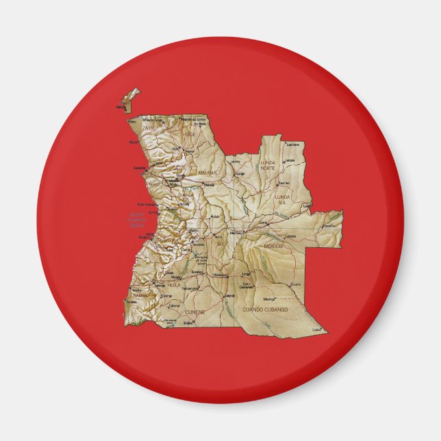 Angola Kartmagnet Magnet (Framsidan)