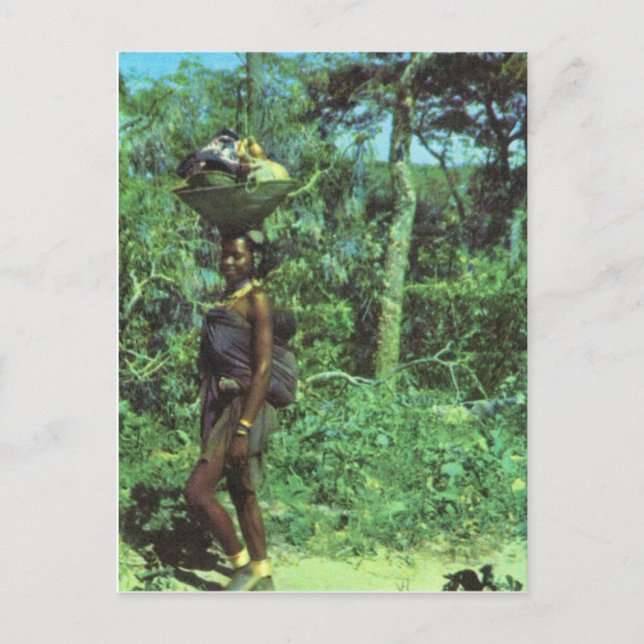 Angola, kvinnor som återvänder från marknaden vykort (Framsida)