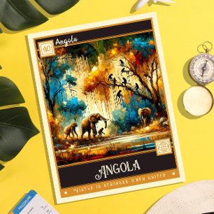 Angola Måla Vintage Vykort