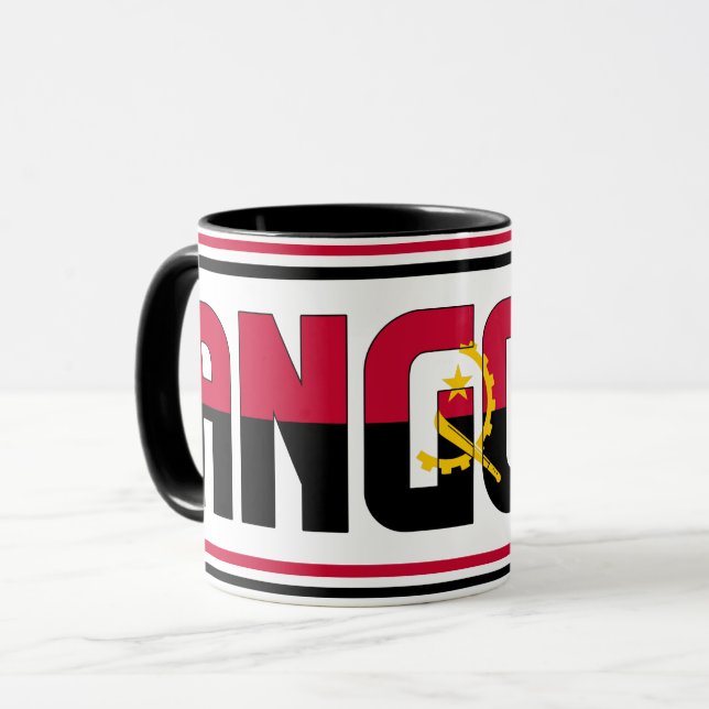 Angola National Flagga Patriotic Coffee Mugg (Framsida vänster)