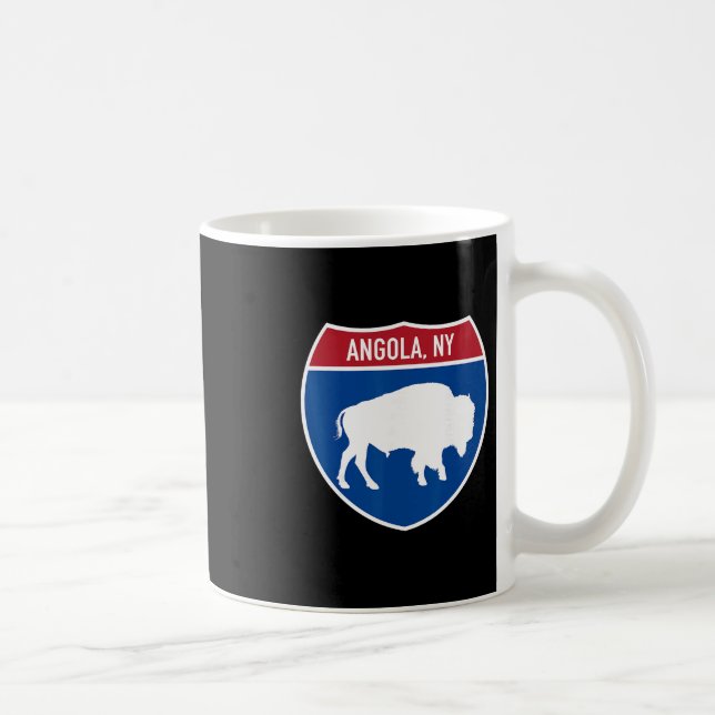 Angola New York Buffalo Ny Highway Interstate Sign Kaffemugg (Höger)
