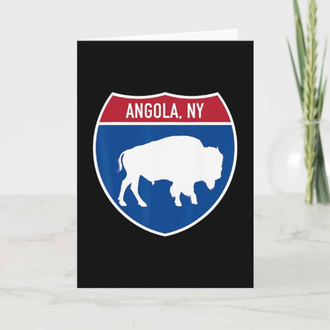 Angola New York Buffalo Ny Highway Interstate Skyl Kort (Framsida)