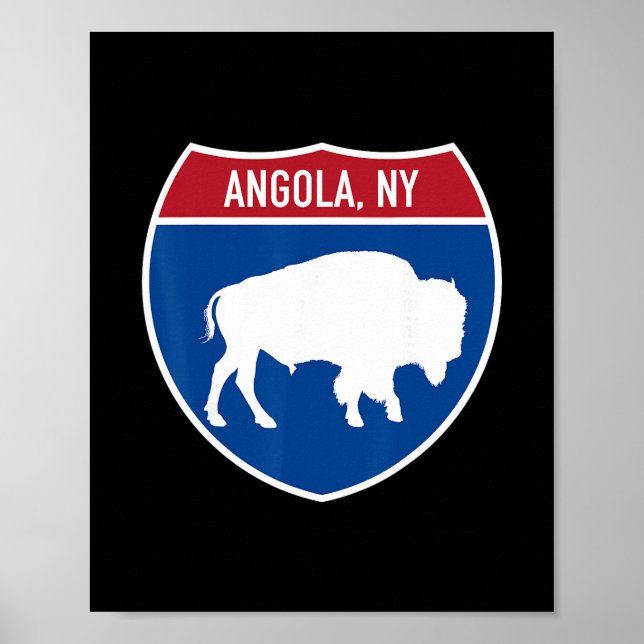 Angola New York Buffalo Ny Highway Interstate Skyl Poster (Framsidan)