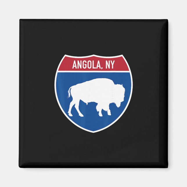 Angola New York Buffalo Ny Motorvägs Interstate Sk Magnet (Framsidan)