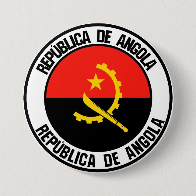 Angola Round Emblem Knapp (Framsida)
