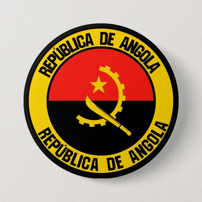 Angola Round Emblem Knapp (Framsida)