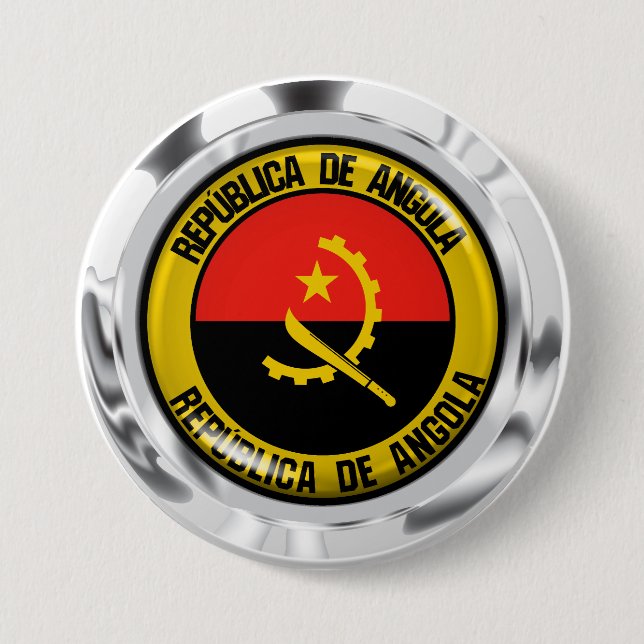 Angola Round Emblem Knapp (Framsida)