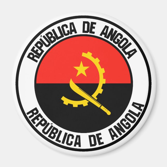 Angola Round Emblem Magnet (Framsidan)
