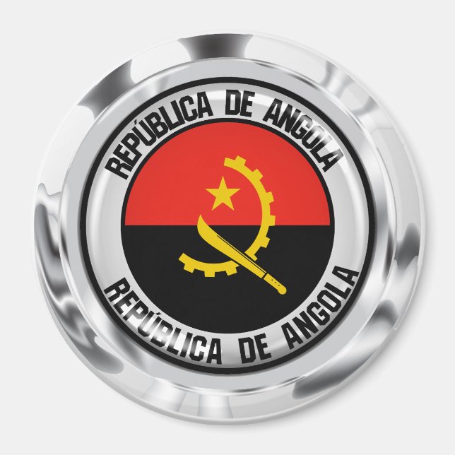 Angola Round Emblem Magnet (Framsidan)