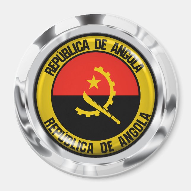 Angola Round Emblem Magnet (Framsidan)