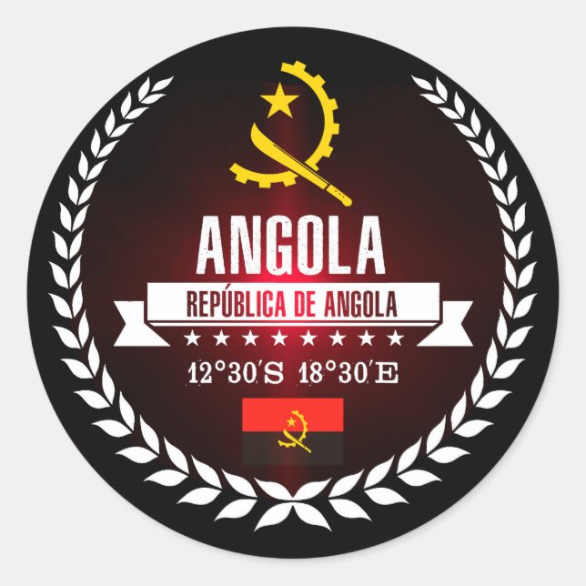 Angola Runt Klistermärke (Framsida)