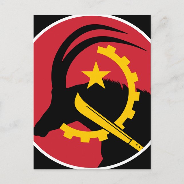 Angola Sable antelope Angolan National Animal Flag Vykort (Framsida)