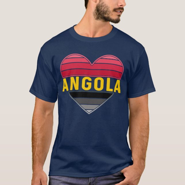 Angolan Heart, jag Kärlek Angola T Shirt (Framsida)