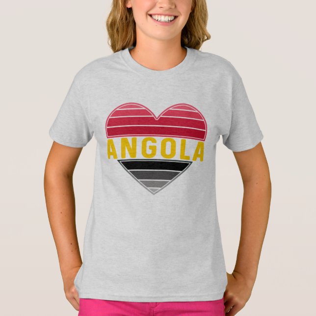 Angolan Heart, jag Kärlek Angola T Shirt (Framsida)