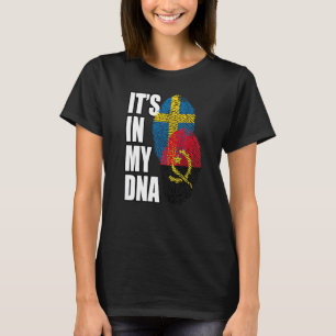 Angolan och svenskt blandat DNA-Flagga T Shirt