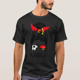 Angolansk fotbollstjej mamma rufsigt knutte angola t shirt