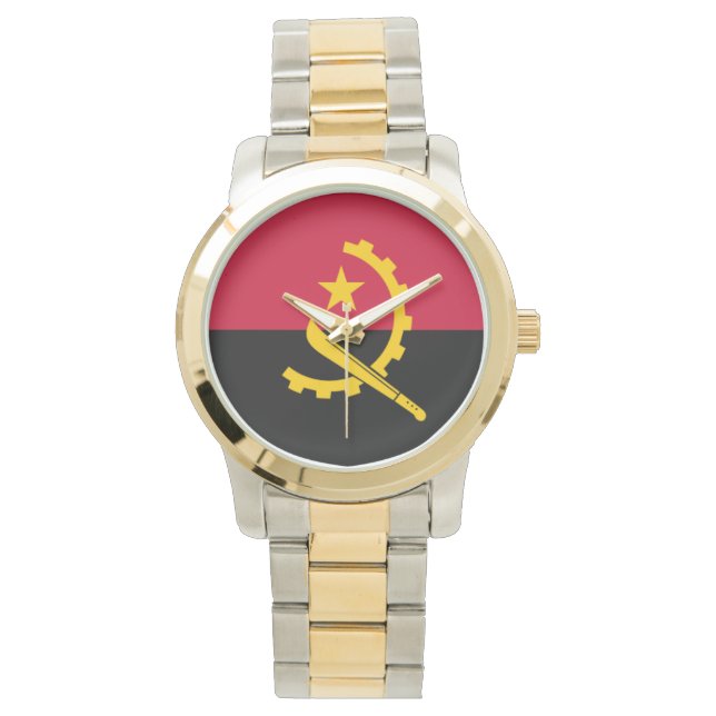 Angolas Flagga Armbandsur (Framsida)