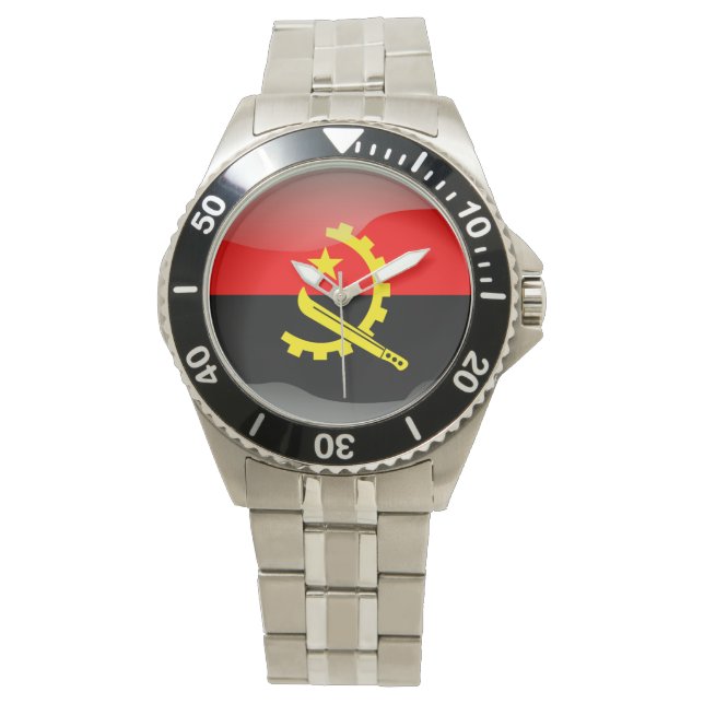 Angolas flagga armbandsur (Framsida)