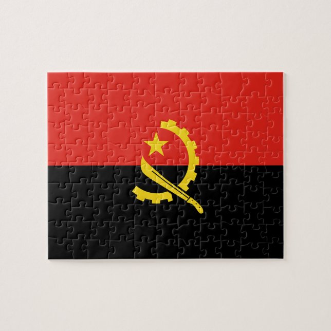 Angolas flagga pussel (Horisontell)